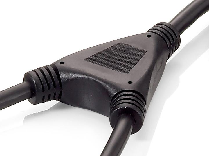 Produktbild equip Y-Netzanschlusskabel Schuko -> 2x IEC C13 St/Bu 1.8m Polybeutel (1.80 m)