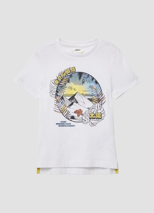 Actual product image S.Oliver T-Shirt Printshirt mit seitlichen Schlitzen am Saum (92)