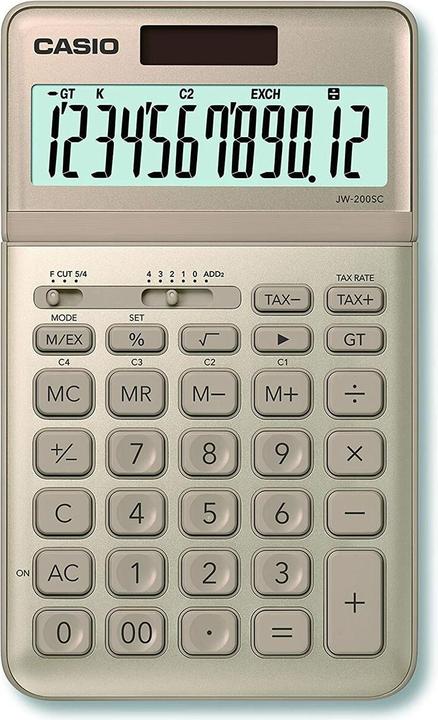 Produktbild Casio Taschenrechner JW-200SC-GD Gold Kunststoff