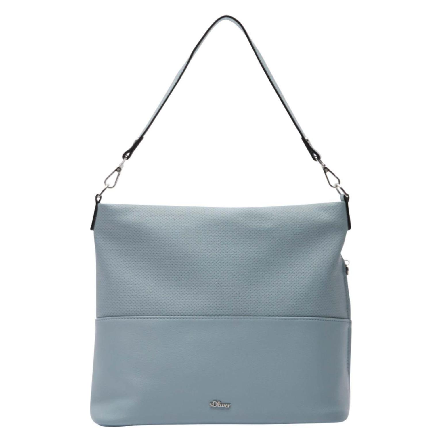 S.Oliver, Damen, Handtasche, Tasche Seitlich Perforierte Hobo-Bag Mit Reissverschluss Und Logo-Detail, Blau