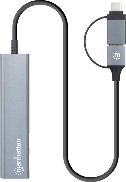 Actual product image Manhattan 4-port USB 3.0 Type-C / Type-A combo hub 2x2 (USB-A, USB-C, 4 ports)