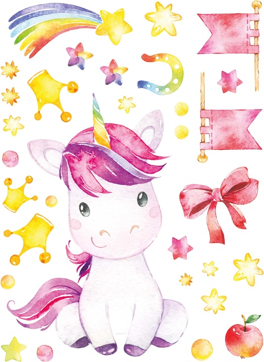 Image du produit Papierdrachen Stickers muraux - licorne (2 x 22 x 32 cm)