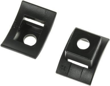 Actual product image HellermannTyton Black M5 Screw Fix Cable Tie Cradle (Fixing loops, 25 mm, 100 pcs.)