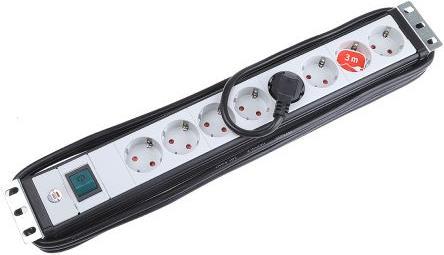 Productafbeelding Brennenstuhl Prem.-Line 19", 6-weg, 3m kabel16A,schakelaar (8x, CEE 7/3, 3 m)
