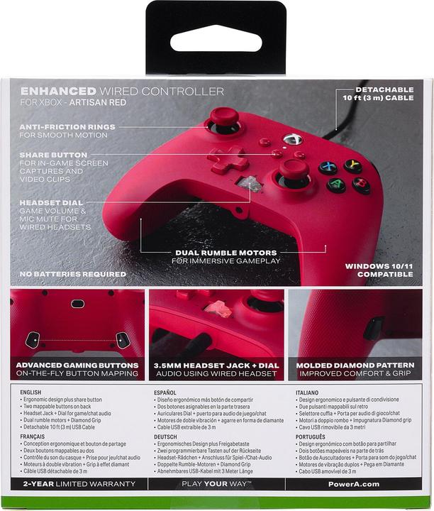 Produktbild PowerA Gamepad Artisan Red do konsoli Xbox Series X|S (XBGP0008-01) (Xbox Series X, Xbox Series S, Xbox One S)