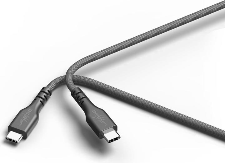 Actual product image Urage USB-C cable, uFlex, USB-C plug - USB-C plug, mesh, 3 m, black (3 m, USB 2.0)