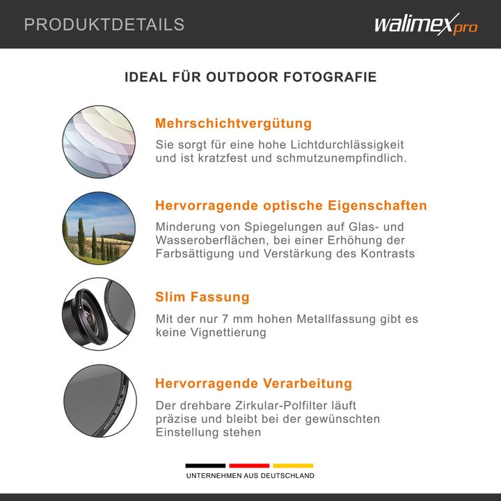 Actual product image Walimex Slim Circular Polarizing Filter (72 mm, Polarizing filter, 72 mm)