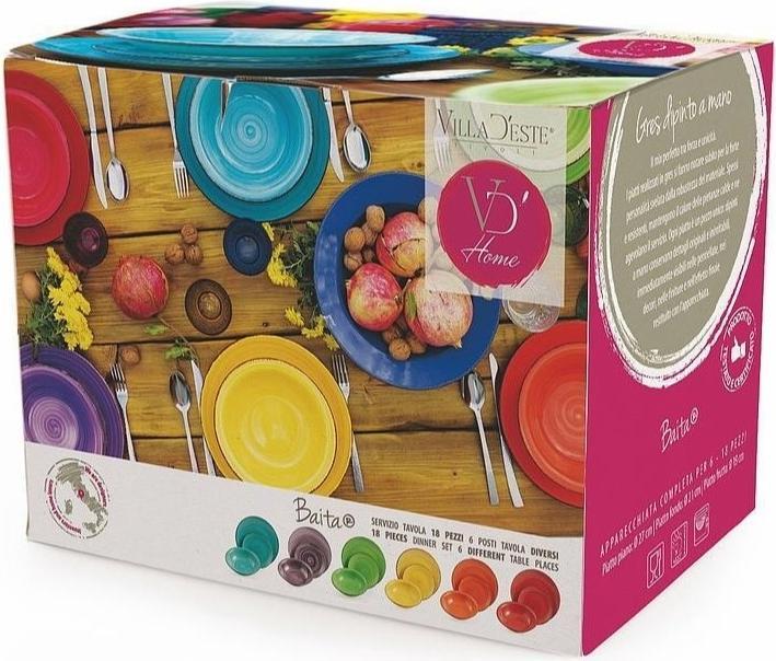 Actual product image Villa D'Este Home Tivoli Baita Tableware Set Gres 18pcs (6 pcs.)