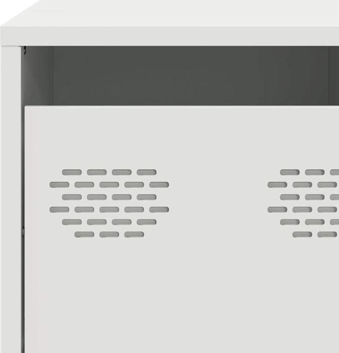Produktbild VidaXL TV Schrank Fernsehtisch Fernsehschrank Lowboard Weiss Kaltgewalzter Stahl