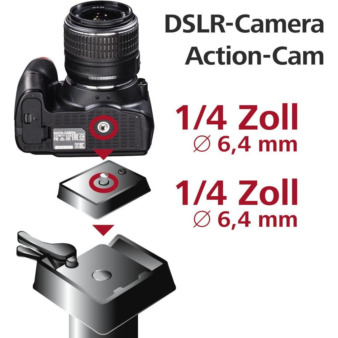 Thumbnail - Hama Star 55-63 Stativ-Kameraplatte (Stativ Schnellwechselplatte), Stativ Zubehör, Schwarz