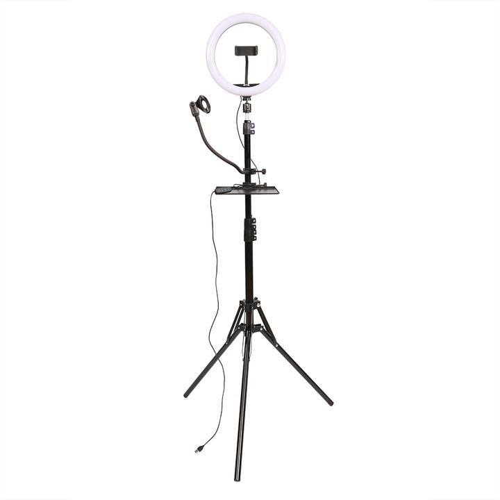 Productafbeelding Studioking LED Vlog Set SK-K190 met Ringlamp en Microfoonhouder (Ringlicht)