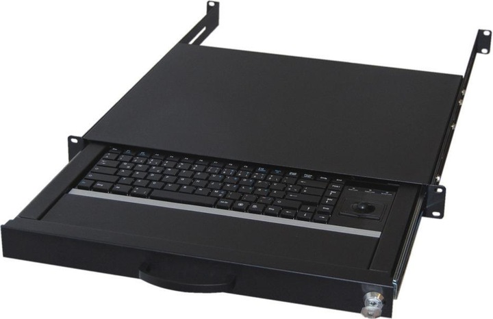 equip Tastaturschublade 48,3cm 19 Zoll D-ASCII schwarz PS2&USB-Tastatur mit optischem 2-Tasten-Trackbal...