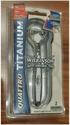 Actual product image Wilkinson Quattro Titanium Razor with 2 Blades