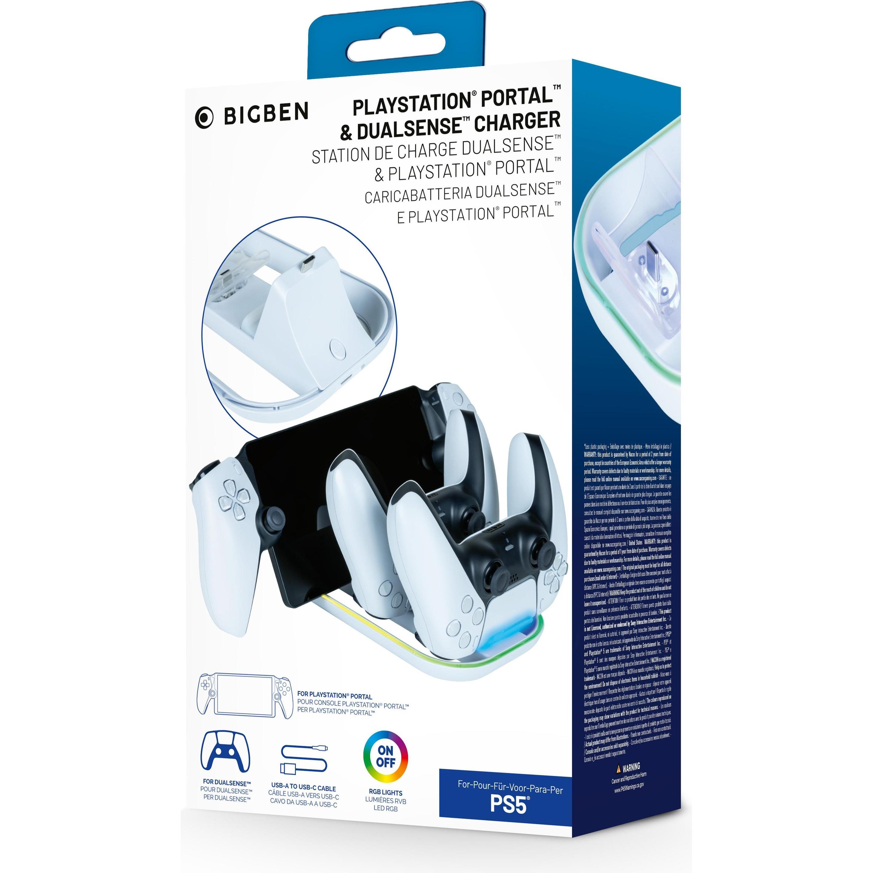Nacon Gaming Bianco Stazione Di Ricarica 3 In 1 (Ps5), Accessori Per Controller Gaming,