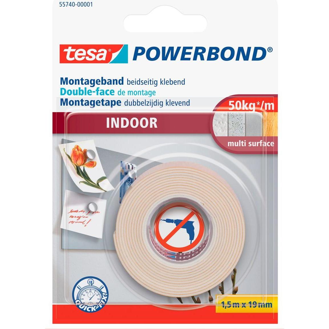 tesa, Klebeband, Powerbond INDOOR doppelseitiges Montageband (19 mm)