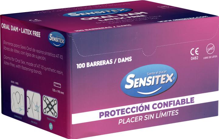 Actual product image Sensitex «Oral Dam Latex Free» – 100 Stück, hypoallergen, ultradünn, geschmacksneutral, 0,007 mm (100 pcs.)