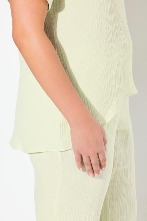 Produktbild Ulla Popken Musselin-Bluse, Oversized, Tunika-Ausschnitt, Halbarm (46, 48)