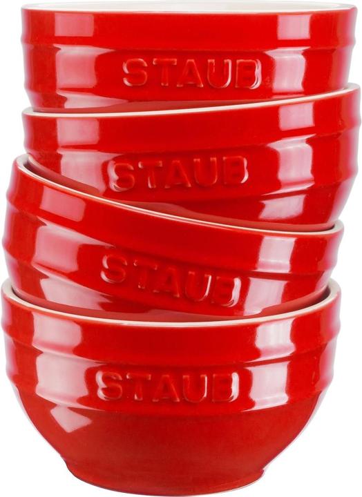 Staub 4er-Set Rundschalen - 12 cm Rot (12 cm, 0.40 l, 4x)