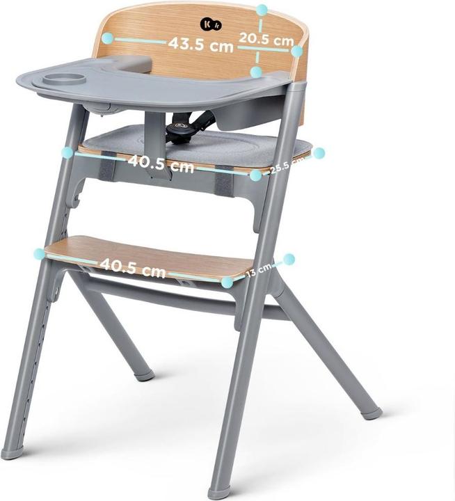 Actual product image KinderKraft Highchair LIVY with baby bouncer CALMEE oak (Highchair)