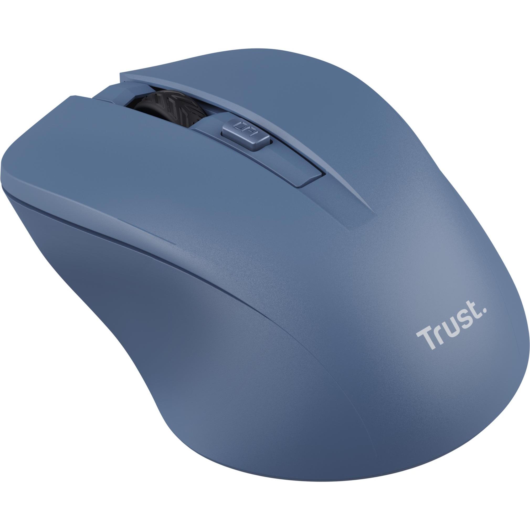 Thumbnail - Trust Mydo Silent Wireless Mouse Blue (Kabellos), Maus, Blau