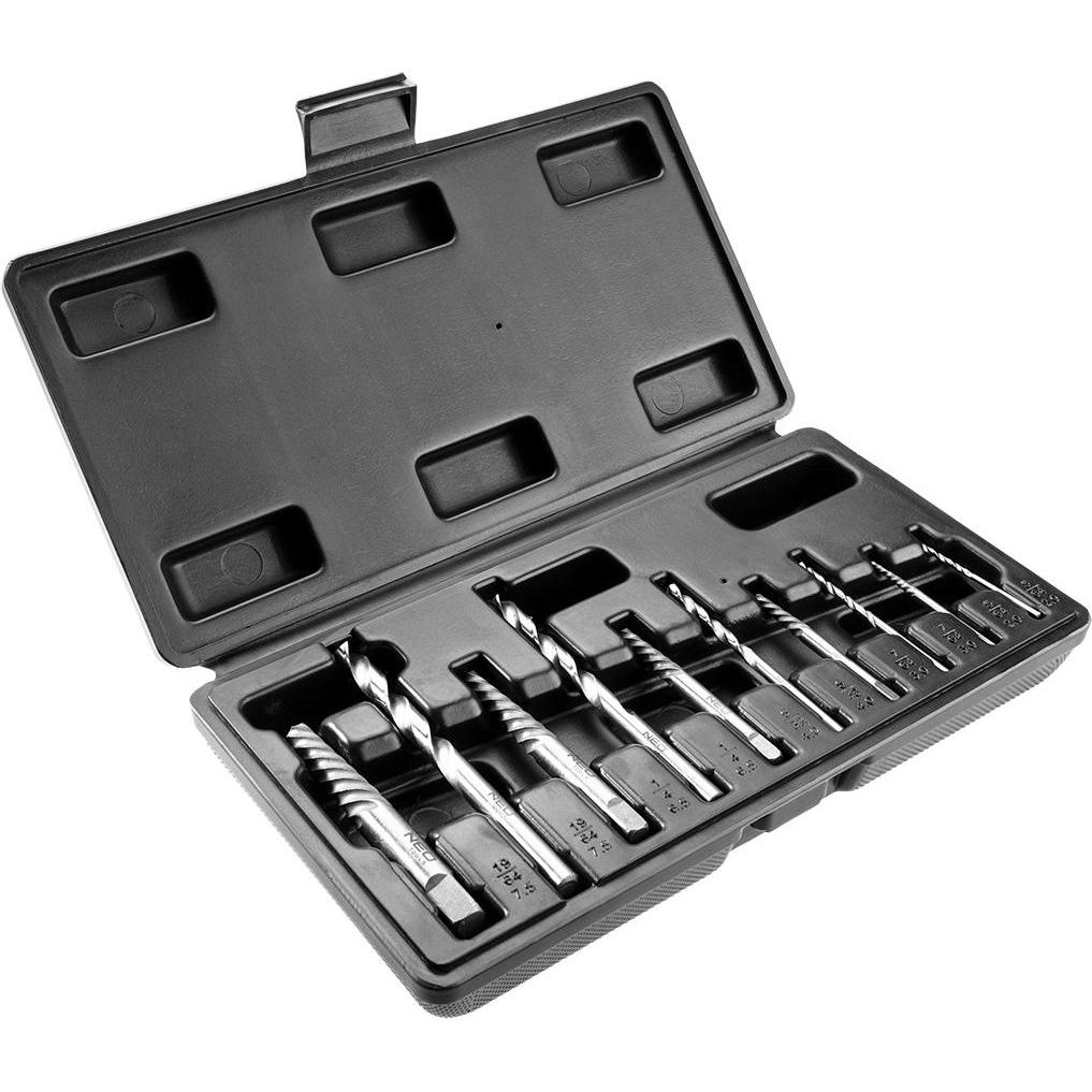 Neo, Chiave dinamometrica, Zestaw wykrętaków do zerwanych śrub M2 - M7,5 5szt. + wiertła (09-609)