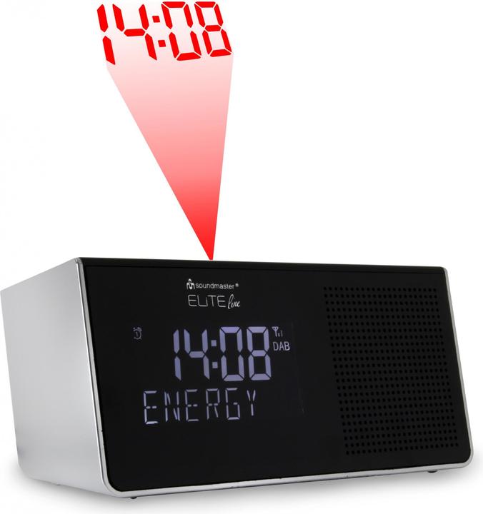 Actual product image Soundmaster UR8200SI DAB+ projection alarm clock (FM, DAB+)