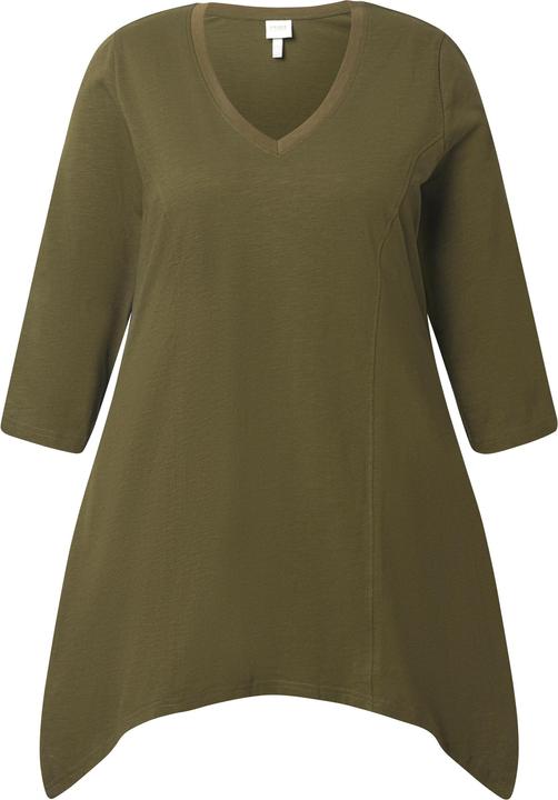 Produktbild Ulla Popken Shirt, Zipfelsaum, V-Ausschnitt, 3/4-Arm (50, 52)