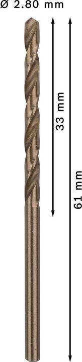 Image du produit Bosch Professional Zubehör Forets en métal HSS-Co, DIN 338. Pour perceuses/tournevis rotatifs (2.8 millimètres)