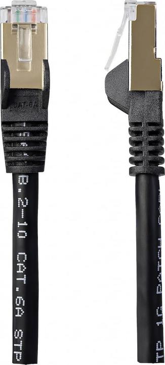 Actual product image StarTech Patch Cable Cat6a 0.5m Black (STP, CAT6a, 0.50 m)