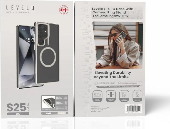 Actual product image Levelo Elio Case For Samsung S25 Ultra - Silver (Samsung Galaxy S25 Ultra)