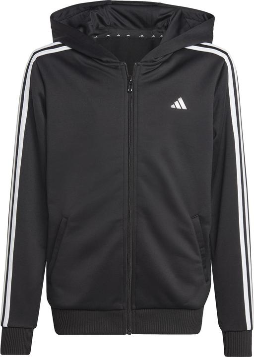 adidas Kinder-Hoody mit durchgehendem Reissverschluss und Streifen (152)
