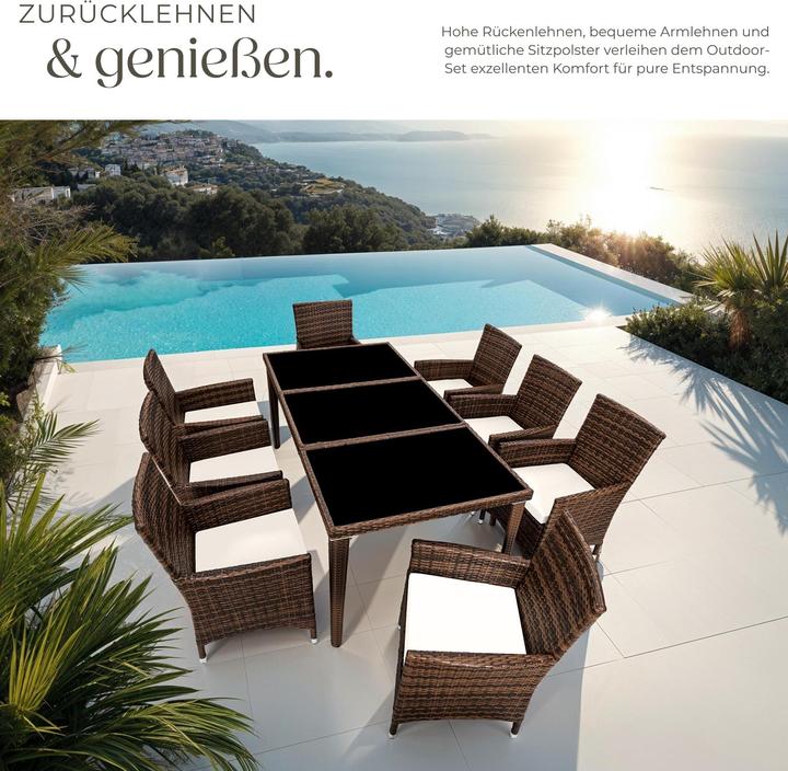 Produktbild tectake Rattan Sitzgruppe Monaco mit Schutzhülle