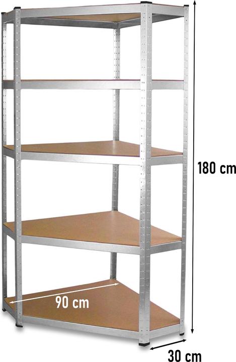 Produktbild Topeshop REGAŁ GC9030 Lagerregal für Gartengeräte Freistehend/Wandmontiert Galvanisiertes Stahl, MDF-Platten (90 x 30 x 180 cm)
