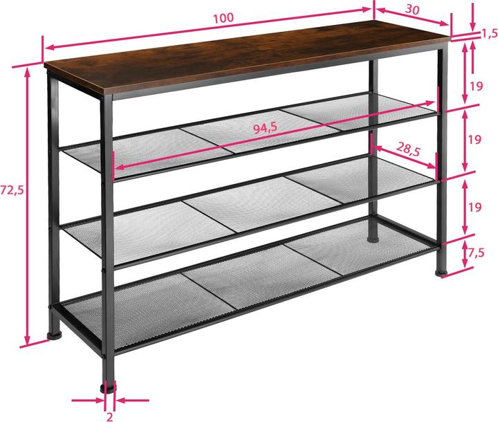 Produktbild tectake Rafael (30.50 x 100 x 72.50 cm)
