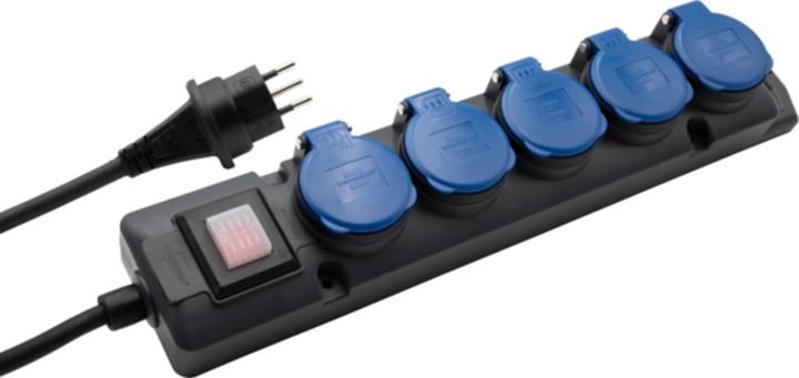 Brennenstuhl Steckbatterie BRENNNESTUHLl IP55 (5 x, Type 13, 5 m)