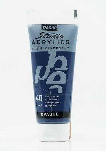 Actual product image Pebeo Studio Acrylics Fine Acrylic (Paynee grey, 100 ml)