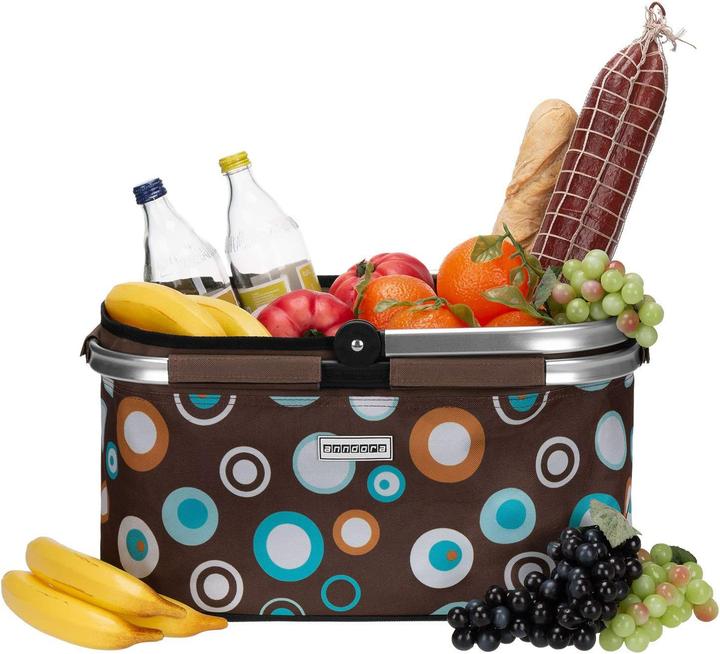 Produktbild Anndora Einkaufskorb Retro 22 Liter Braun Hellblau