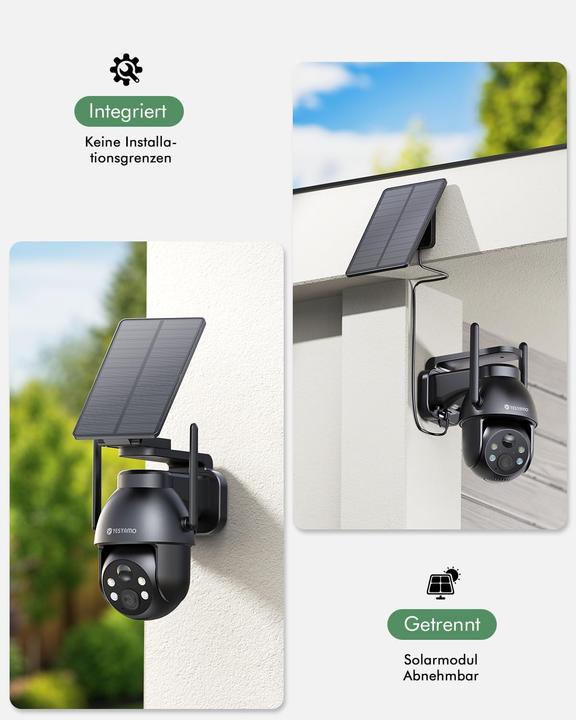 Actual product image Yesyamo Set of 2 wireless 2K surveillance cameras with solar panel
