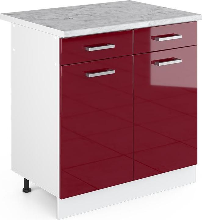 Bordeaux Hochglanz, Rot, Rot Hochglanz, Weiss