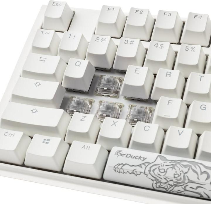 Actual product image Ducky One 3 Classic Pure White TKL Gaming Keyboard, RGB LED - MX-Speed-Silver (US) (US, Cable)