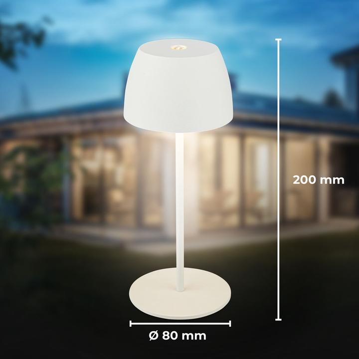Produktbild B.K.Licht Akku LED Tischleuchte - Mini Touch, weiss (150 lm)