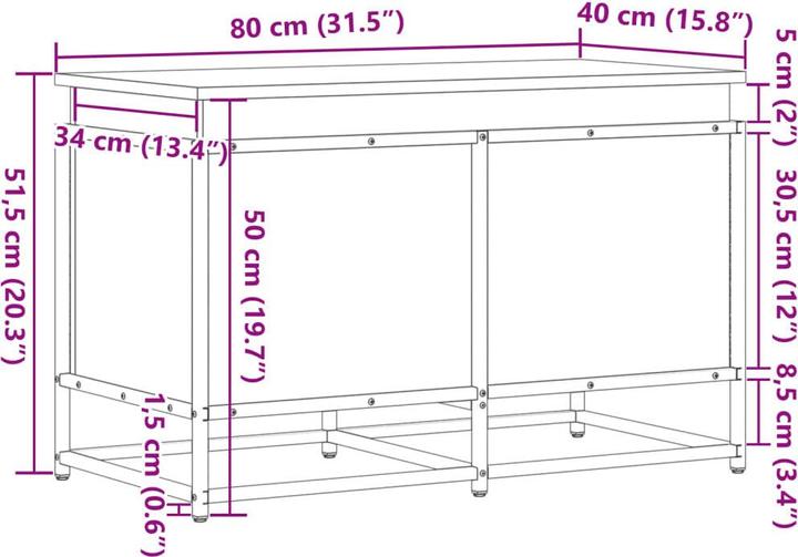 Actual product image vidaXL Aufbewahrungsbox (80 cm, 1x)