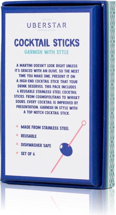 Actual product image Uberstar Cocktail stirrers set of 6 rose gold (Bar spoons + Cocktail stirrers)