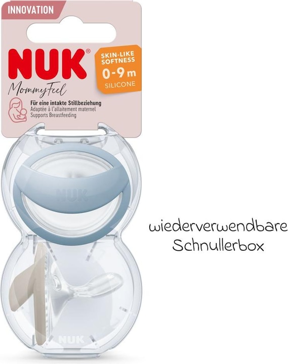 Actual product image NUK Dummy Pacifier 2-pack MommyFeel - Silicone 0-9 M - Jeans (2 x, from birth)