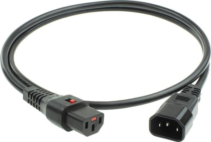 Actual product image ACT Powercord C13 IEC Lock - C14 black 2 m, PC1021, 5-pack (2 m)