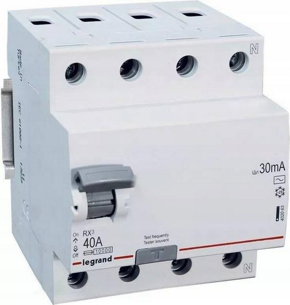 Actual product image Legrand RCD LE-402063 THREE-PHASE, AC-TYPE 30 mA 40 A