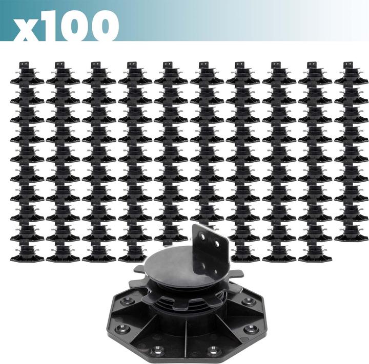 Actual product image XPOtool Corner Support Feet Set of 100 2700kg Capacity Feet Adjustable in Height 33-64mm Terrace (100 x)