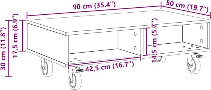 Produktbild vidaXL Moderner Beistelltisch (90 x 90 x 30 cm)