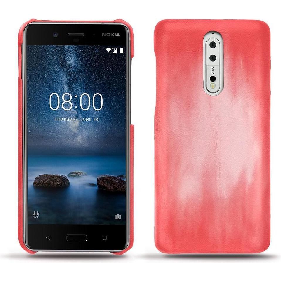 Noreve Lederschutzhülle (Nokia 8), Smartphone Hülle, Rosa