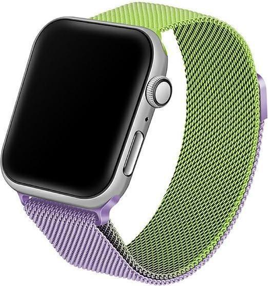 Immagine prodotto Beline pasek Apple Watch Steel 42/44/45/49mm zielono-purpurowy verde/viola (42 mm, 44 mm, 45 mm, 49 mm, Acciaio inossidabile)